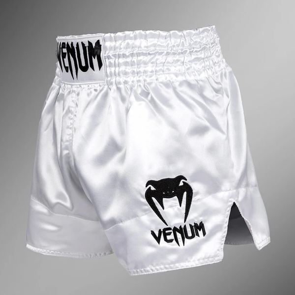 Шорти Venum Classic Muay Thai Shorts - White/Black VE 03813-002 S фото