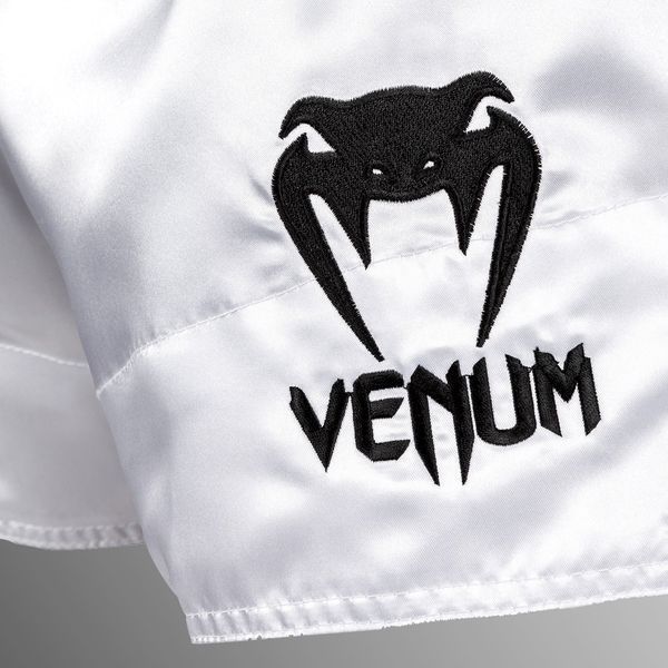 Шорти Venum Classic Muay Thai Shorts - White/Black VE 03813-002 S фото