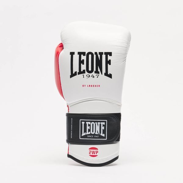 Leone Boxing Gloves IL TECNICO N3 (White-Red), 10 oz