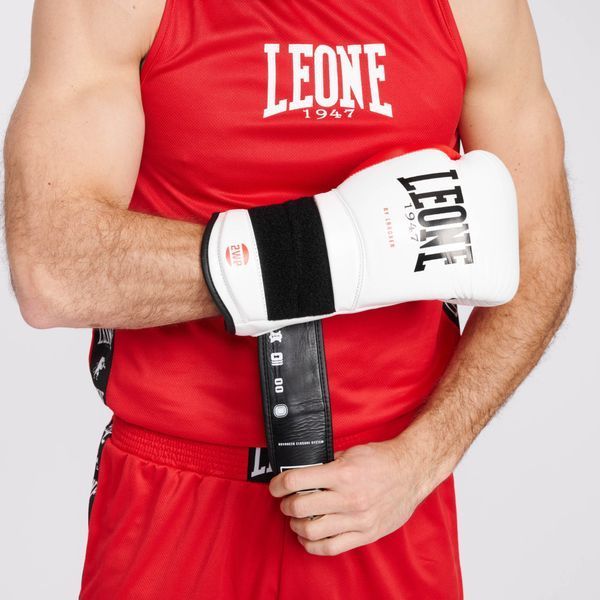 Leone Boxing Gloves IL TECNICO N3 (White-Red), 10 oz
