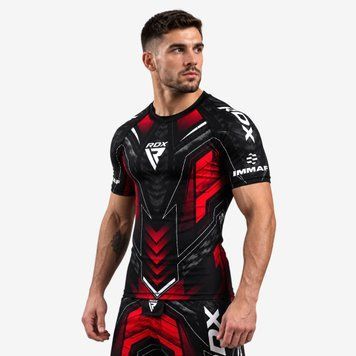 Рашгард RDX IMMAF Approved Half Sleeves Compression Shirt Red RDX CSH-IMF-1R-M фото