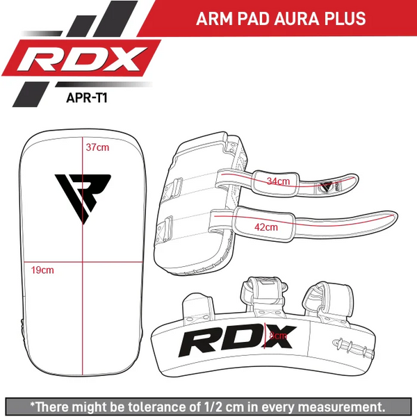 RDX T1 Curved Thai Kick Pad - Black, Black-White