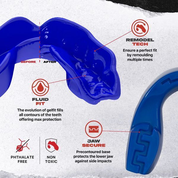SafeJawz&reg; Intro Series Mouthguard - Blue Junior, Blue
