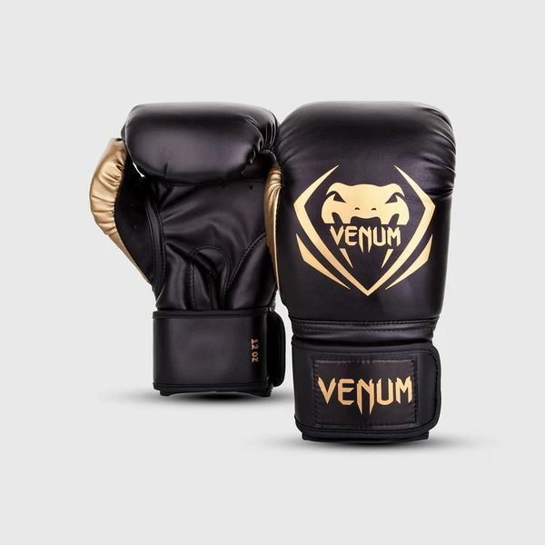 Venum Contender Boxing Gloves - Black/Gold, 10 oz